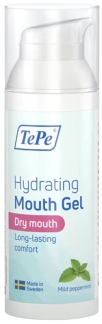 TePe smørende mundspray, med mild pebermyntesmag.